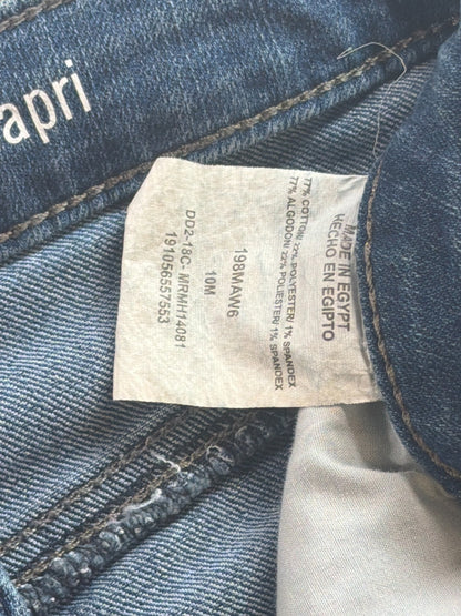 Riders By Lee Capri Jeans Womens 10M Mid Rise Stretch Denim Cropped Blue Pants