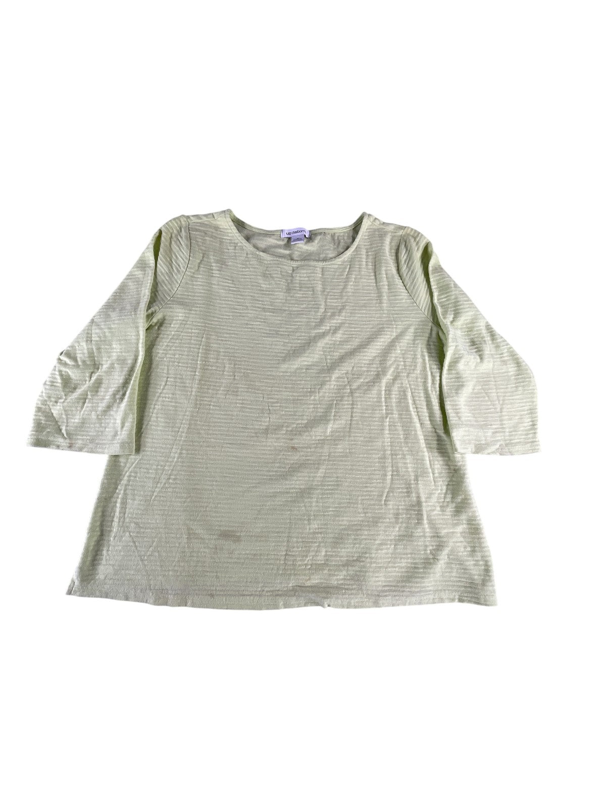 Liz Claiborne Shirt Womens XL Green 3/4 Sleeve Pullover Casual Lightweight Top