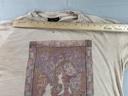 PINK FLOYD Marquee Graphic Tee Large Mens Beige Cotton Short Sleeve Regular Fit