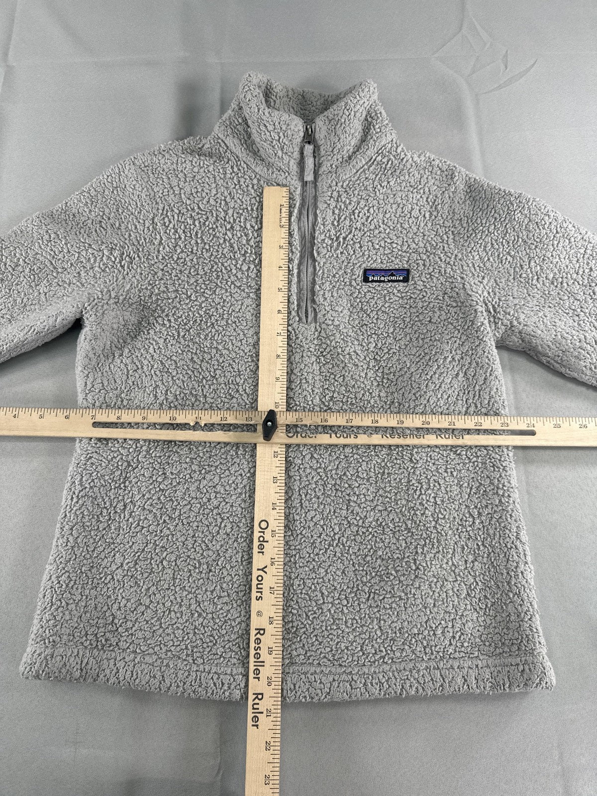 Patagonia Sweater Womens Small Gray Fleece Quarter Zip Pullover Sherpa Jacket