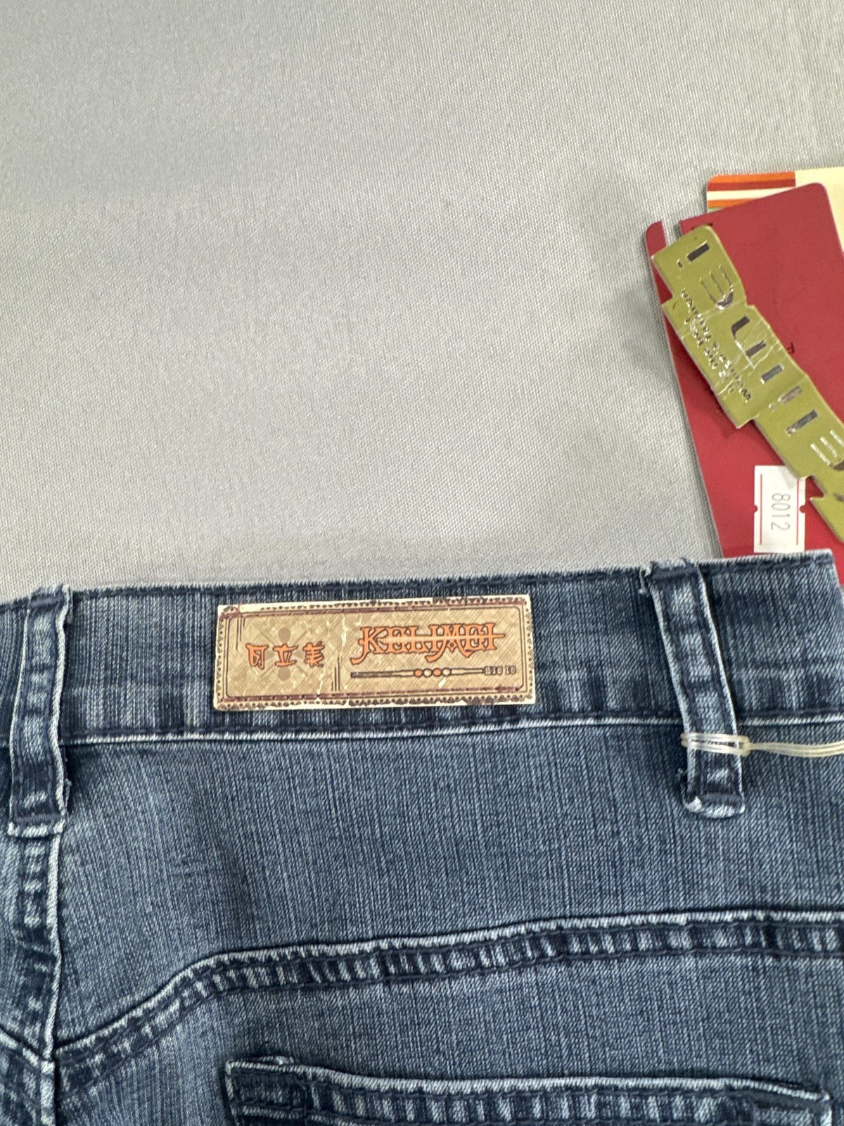 Ke Li Mei Jeans Womens Size 30 Blue Embroidered Floral Straight Leg Denim Pants