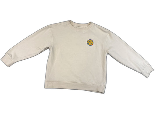 Cat Jack Smiley Face Sweatshirt Kids S (6/7) Beige Long Sleeve Crewneck