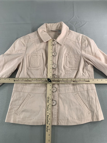 Chicos Jacket Womens 1 Stretch Casual Button Front Pockets Lightweight Blazer 97