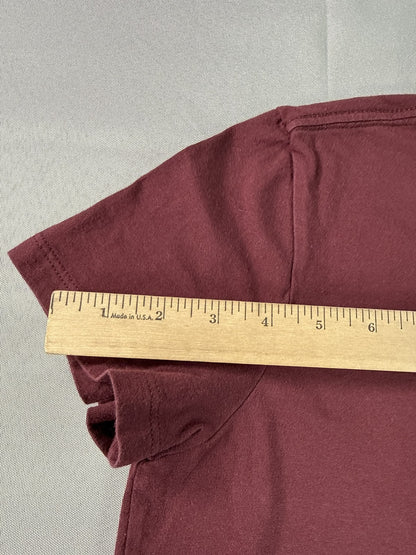 VANS Off Wall Burgundy Graphic Tee Large Cotton Crewneck Short Sleeve Skate