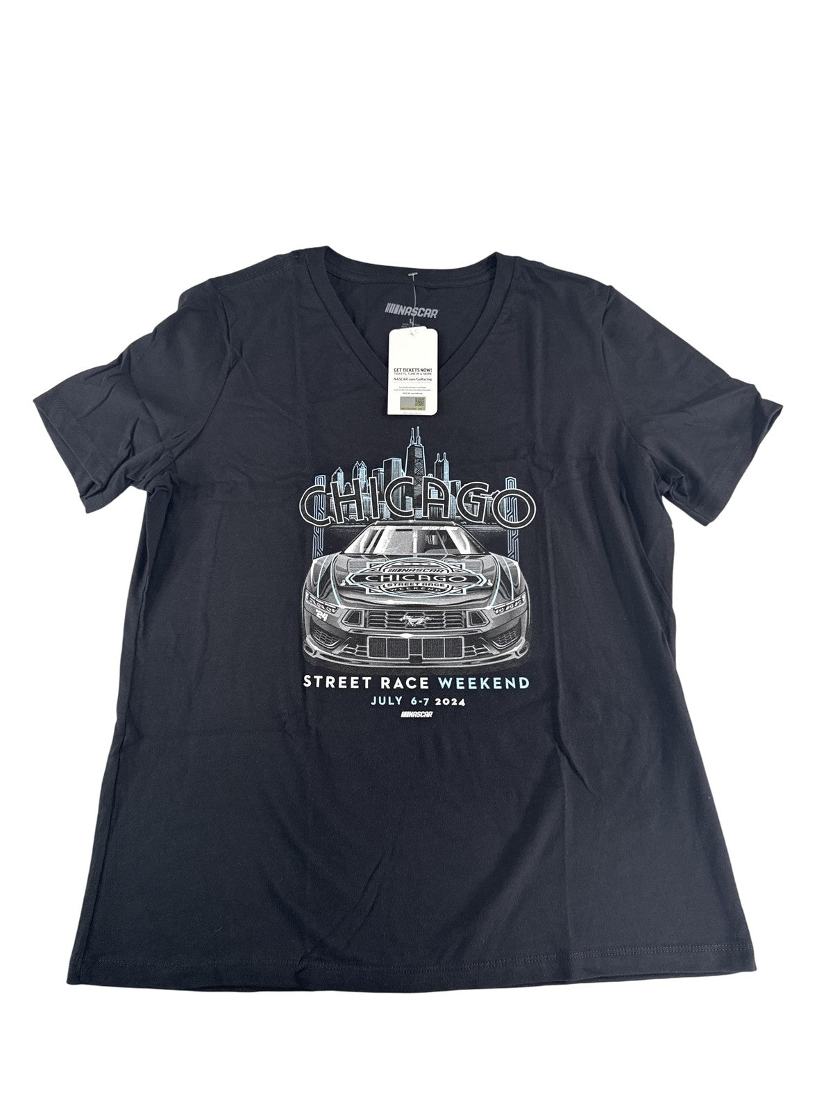 Chicago Street Race Shirt Womens Large NASCAR Racing Event 2024 Tee Racing T-Shi