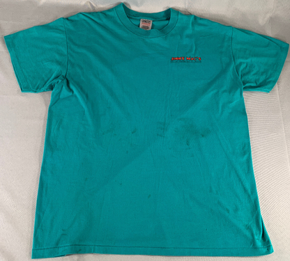 VTG Oneita Jimmy Mac’s Cantina T-Shirt Sz XL Teal Green Margarita Mexico Bar Tee