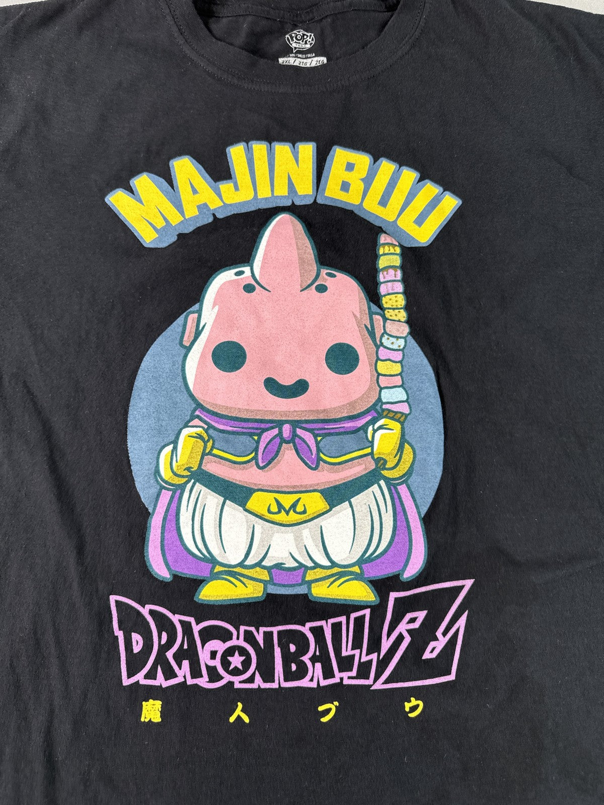 POP! TEES 2XL Majin Buu Dragon Ball Graphic Black 100% Cotton Short Sleeve