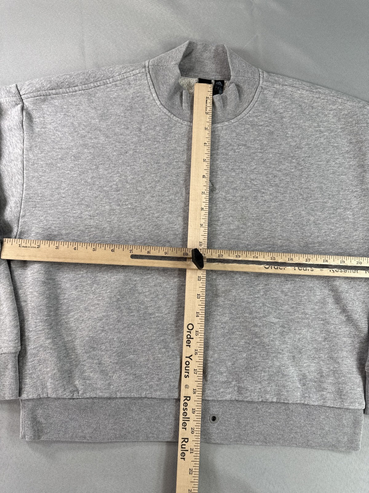 adidas Sweatshirt S Grey Cotton Blend Crewneck Long Sleeve Regular Fit Graphic