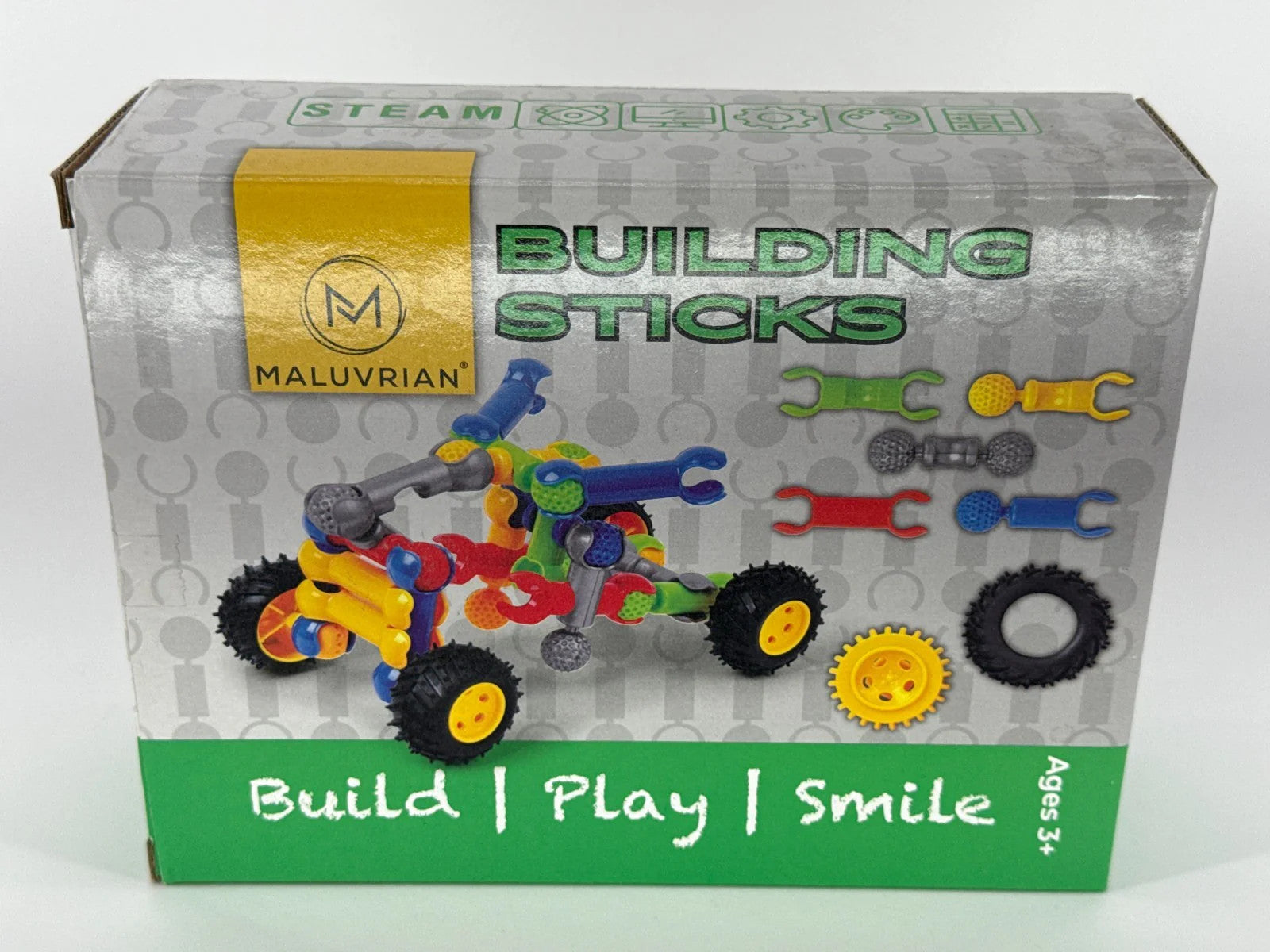 STEM Engineering Building Blocks Kit MALUVRIAN Toy Set Age 3+ Interlocking NWT