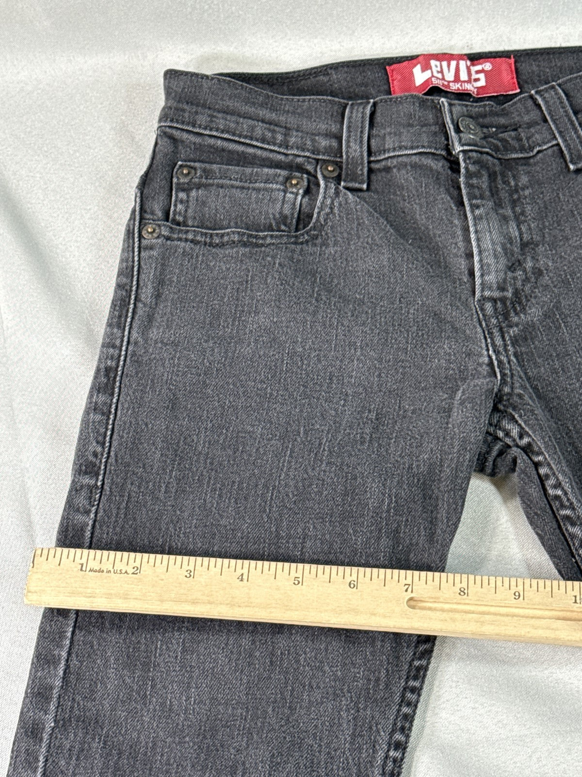 Levi's 511 Skinny Jeans 25X25 Gray Cotton Stretch Pocket Mid Rise Slim