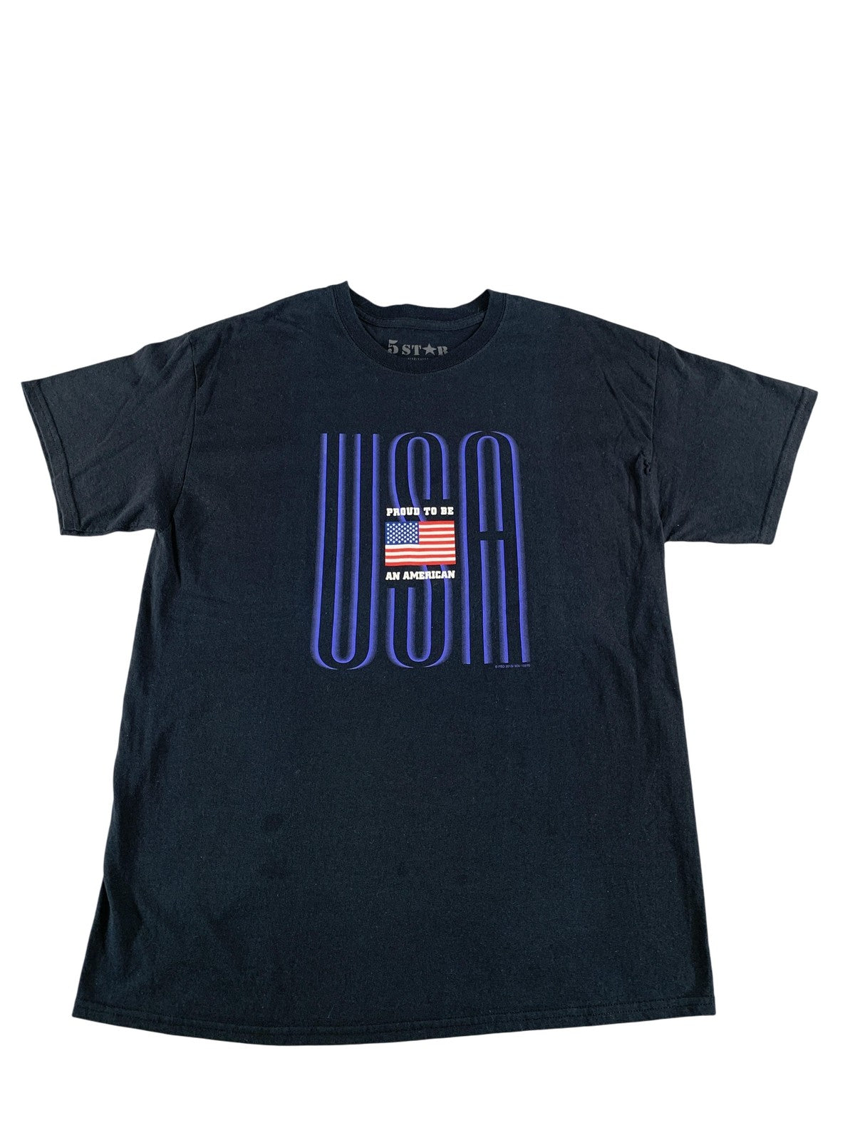 5 Star USA Shirt Mens Large Proud To Be American Patriotic Graphic 2015 Tee