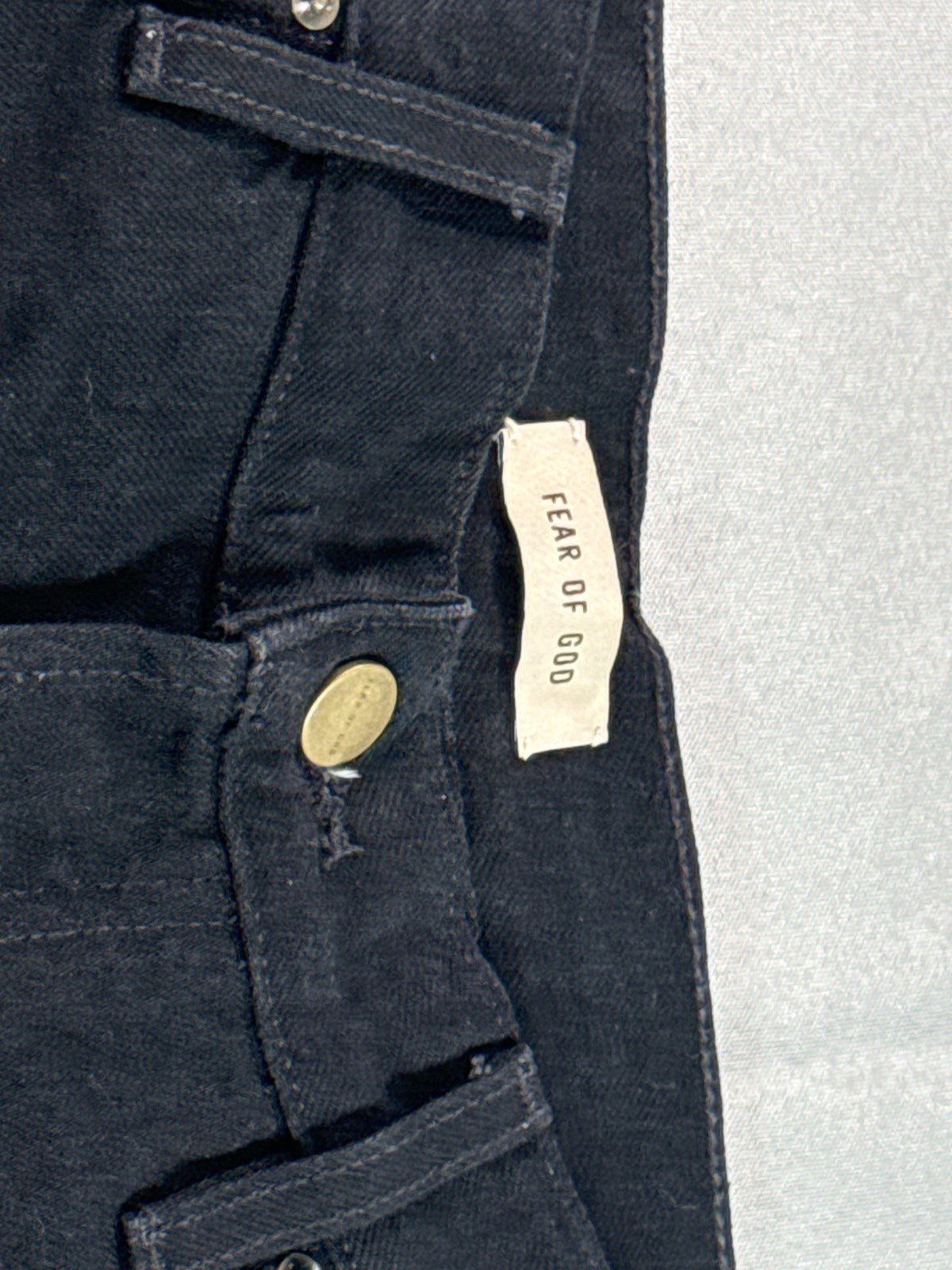 Fear of God Jeans 28 Black Denim Straight Leg Raw Hem Selvedge Fourth Collection