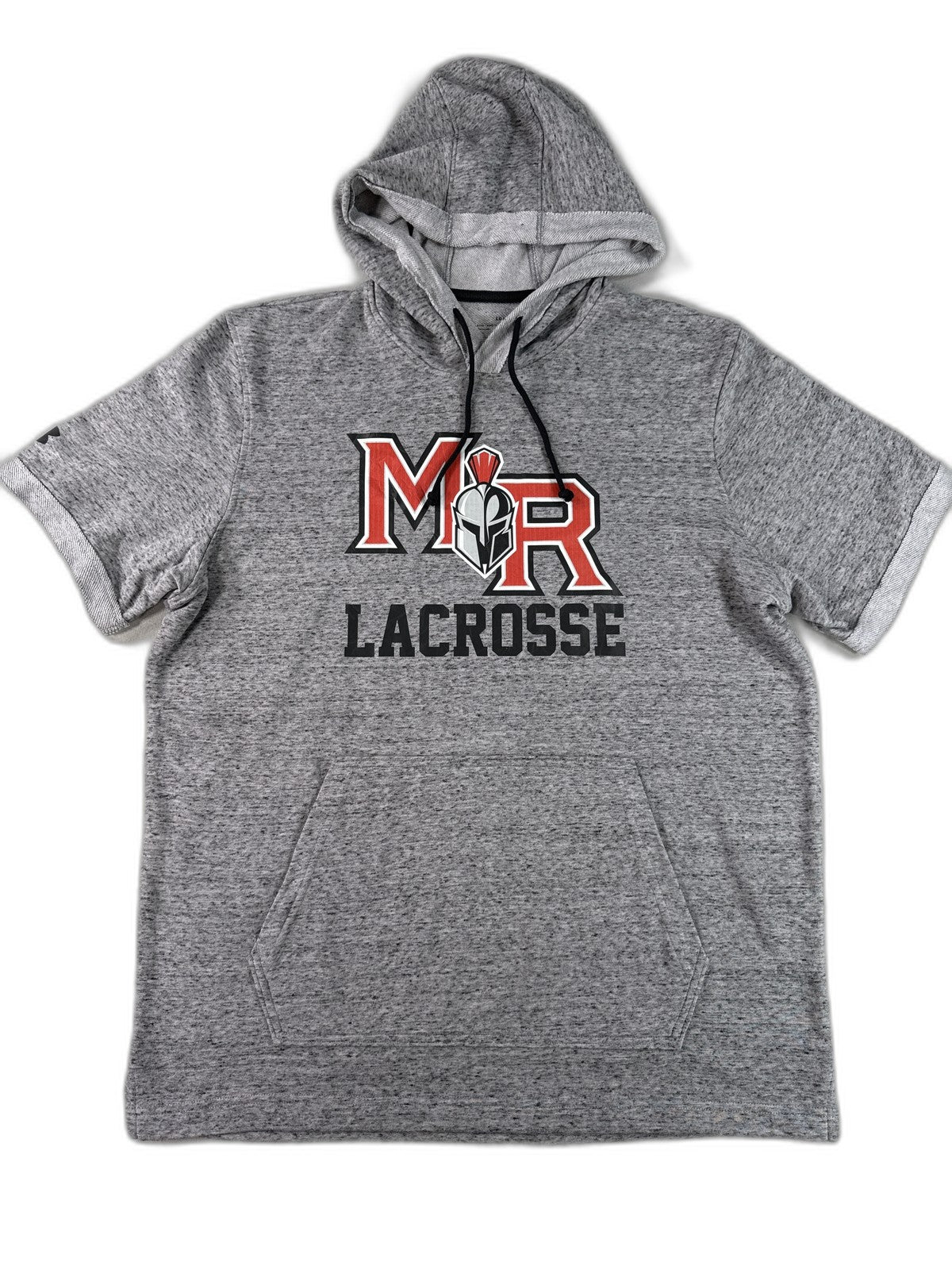 Under Armour MR Sports Hoodie LG Gray Cotton Blend Graphic Hooded Short Red