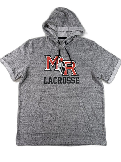 Under Armour MR Sports Hoodie LG Gray Cotton Blend Graphic Hooded Short Red