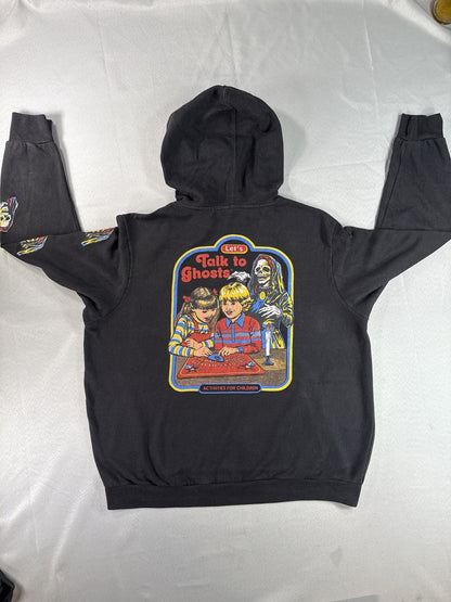 Steven Rhodes Let's Talk Skull Horror Hoodie XL Black Pullover Graphic Long