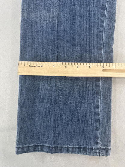Ke Li Mei Jeans Womens Size 30 Blue Embroidered Floral Straight Leg Denim Pants