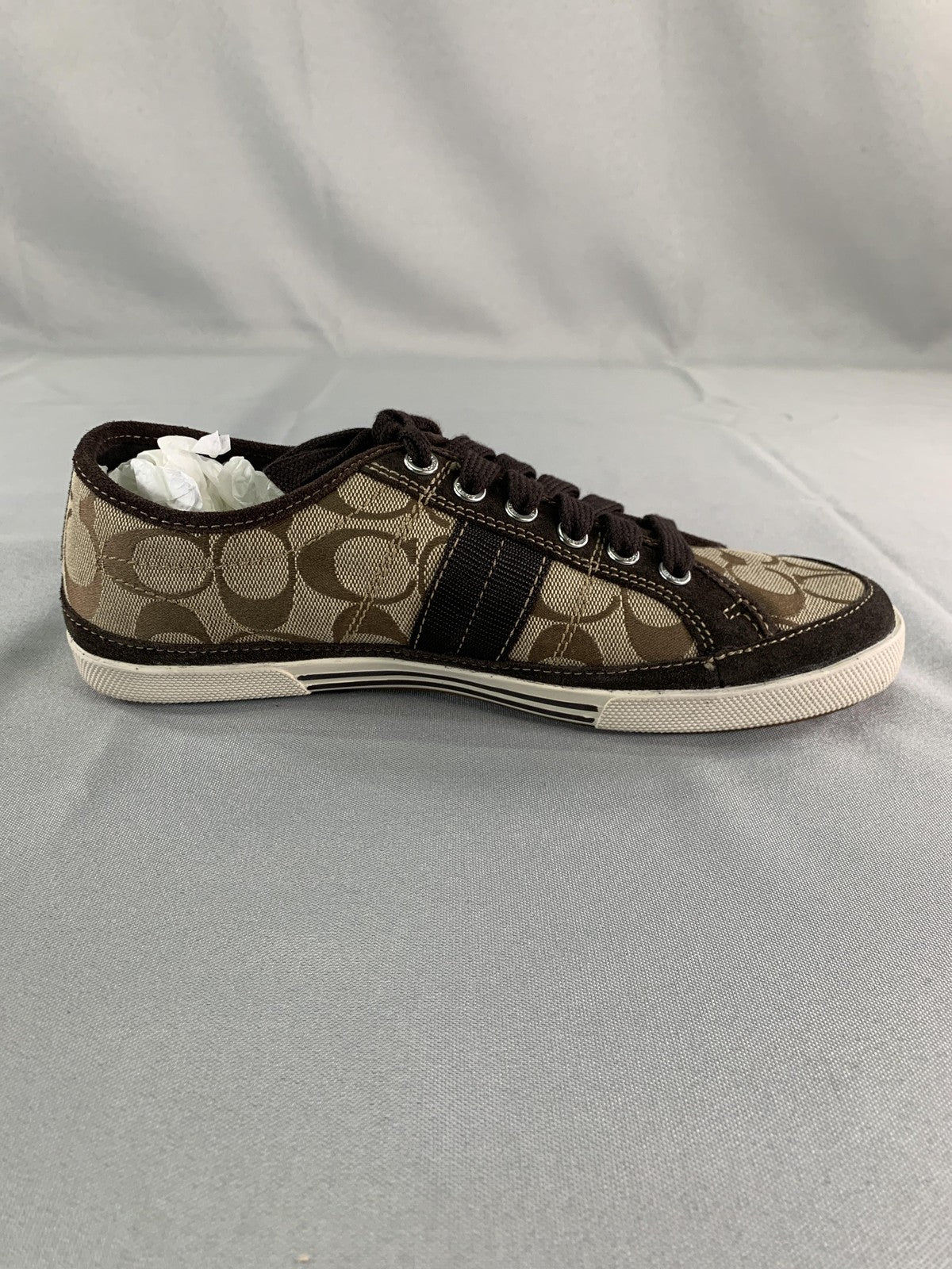 Coach Shoes Womens Size 8 Brown Signature Canvas Brad Lace Up Sneakers Unbranded