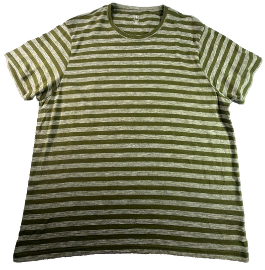 INC International Concepts Green Striped Tee Womens XXL Short Sleeve Casual