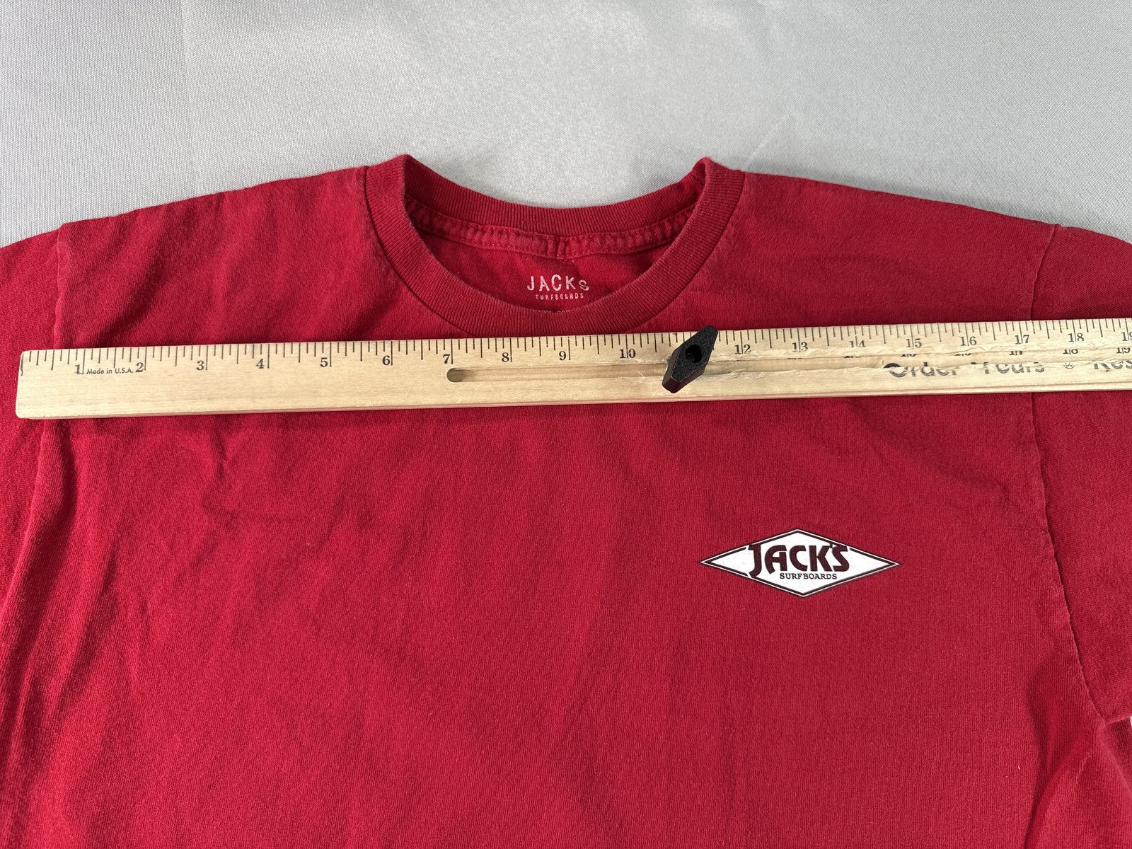 JACKS Retro Tee Red 100% Cotton Graphic Crewneck Short Sleeve Unisex Soft M