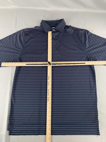 FootJoy Polo Shirt Mens Large Striped Performance Golf Lightweight Red Hill