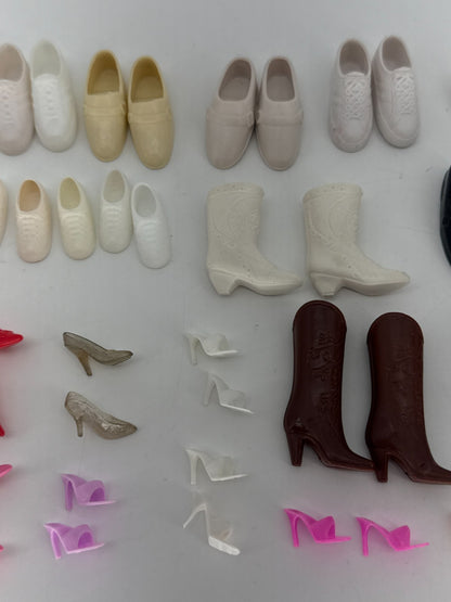 Barbie Doll Shoes Huge Lot Vintage Mixed Heels Boots Sneakers Cowboy Ken 100+pc