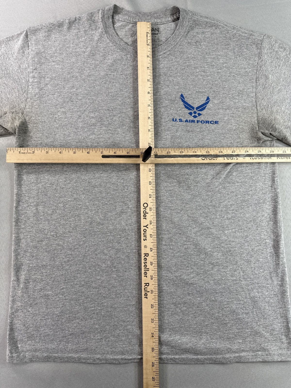 GILDAN U.S. Air Force Military Tee Gray L Cotton Polyester Crewneck Short Mens