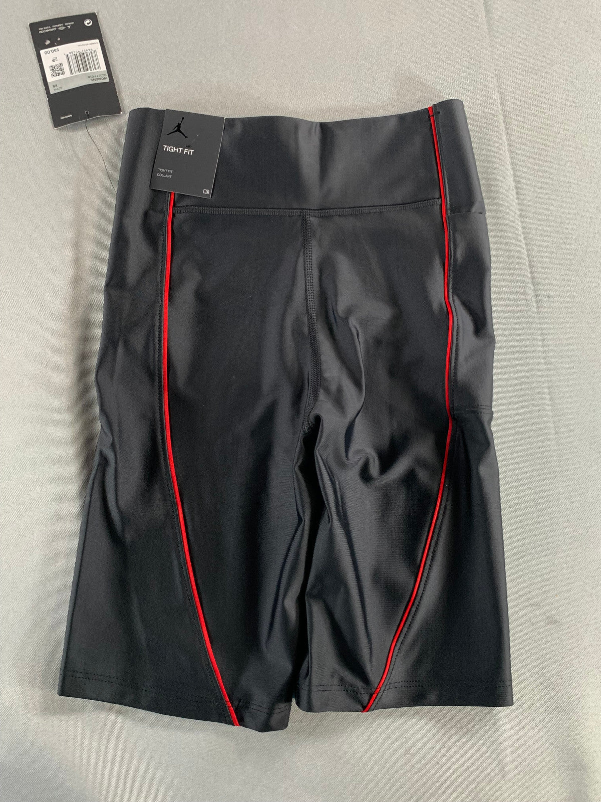 Nike Jordan DC2177-010 Womens XS Bike Shorts Black Red Tight Fit Logo NWT New