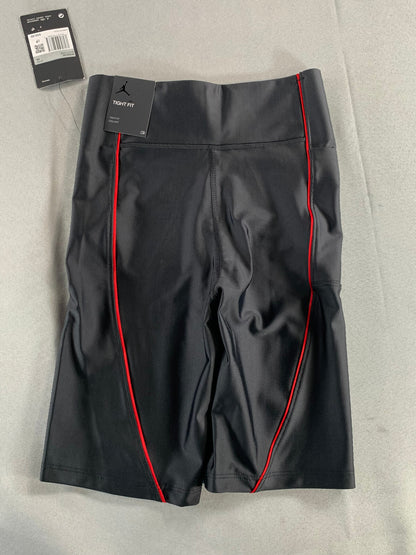 Nike Jordan DC2177-010 Womens XS Bike Shorts Black Red Tight Fit Logo NWT New