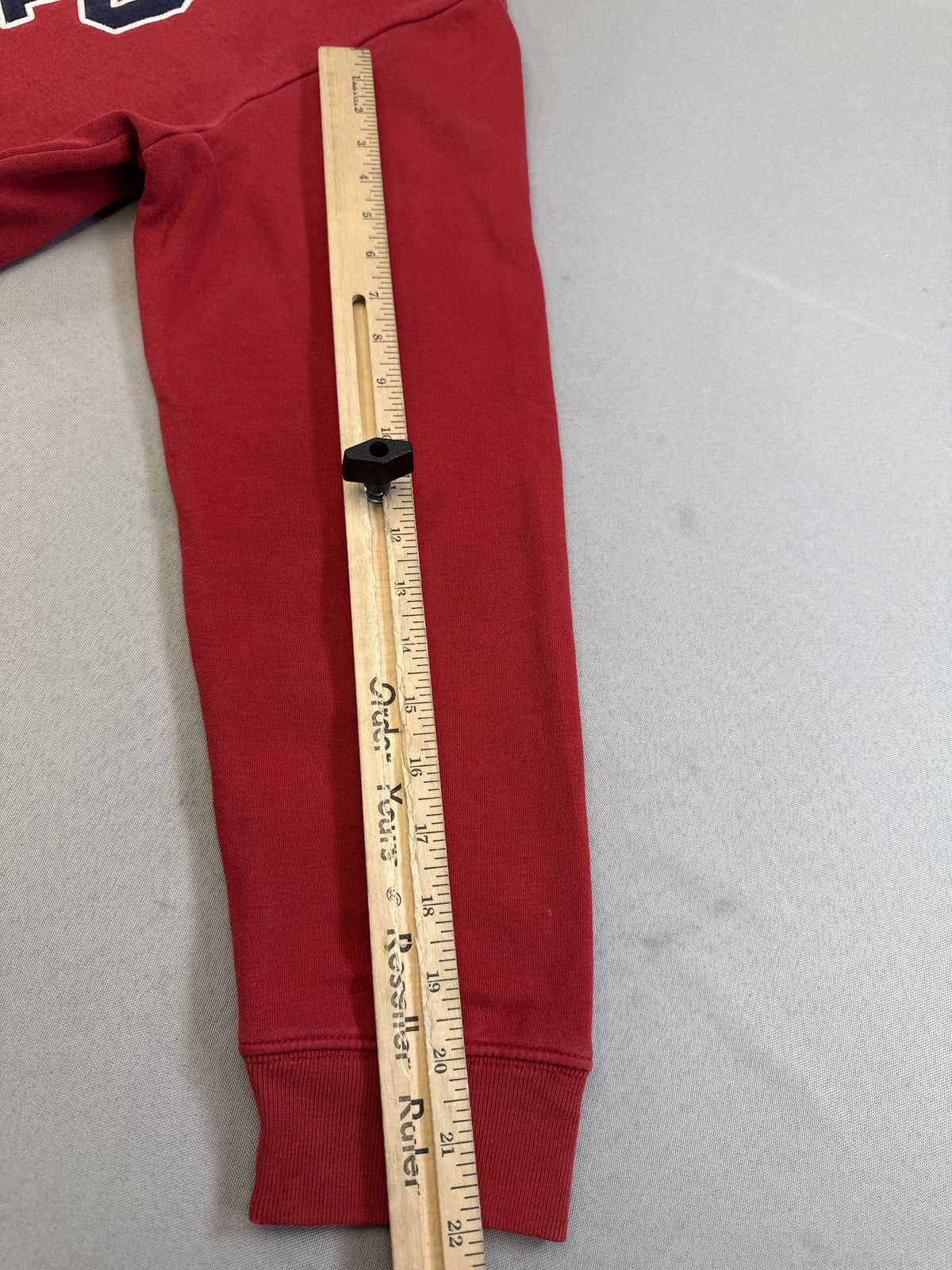 GAP Logo Pullover Hoodie Sweatshirt L Red Cotton Blend Long Sleeve Graphic