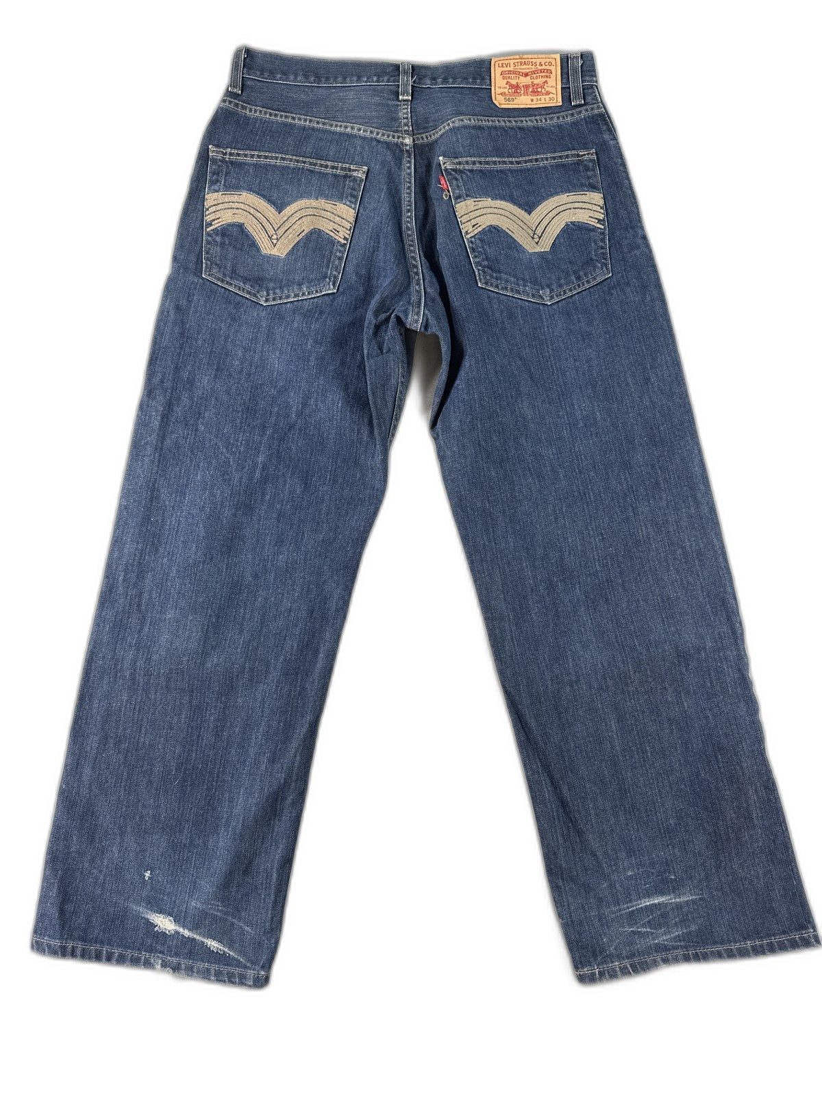 Levi's Classic Straight Fit Jeans W34 L30 Blue 100% Cotton Pocket Vintage