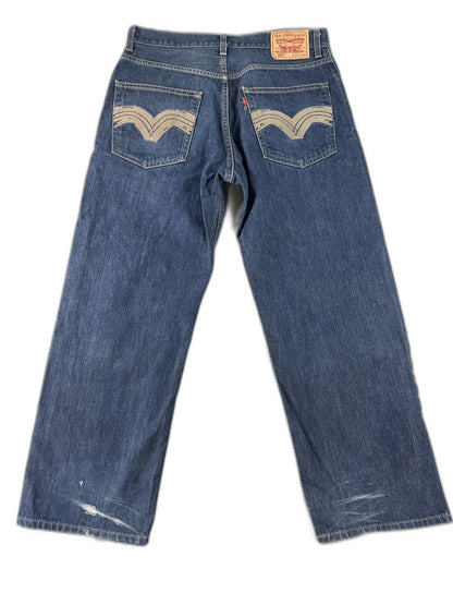 Levi's Classic Straight Fit Jeans W34 L30 Blue 100% Cotton Pocket Vintage