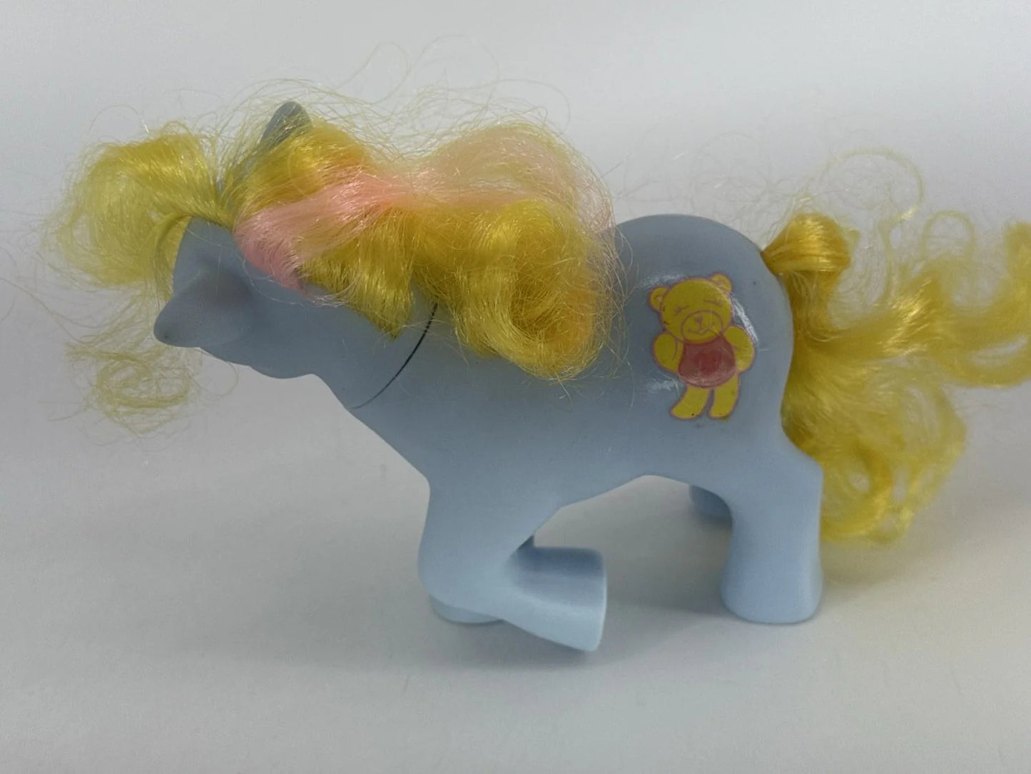 Blue Cuddles My Little Pony G1 1984 Magic Message Hasbro Vintage With Bear White