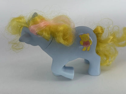 Blue Cuddles My Little Pony G1 1984 Magic Message Hasbro Vintage With Bear White