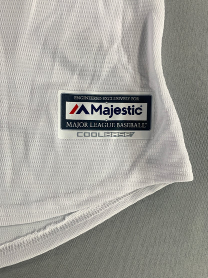 Majestic MLB Royals Cool Base Jersey Womens L White Blue Replica Button Front