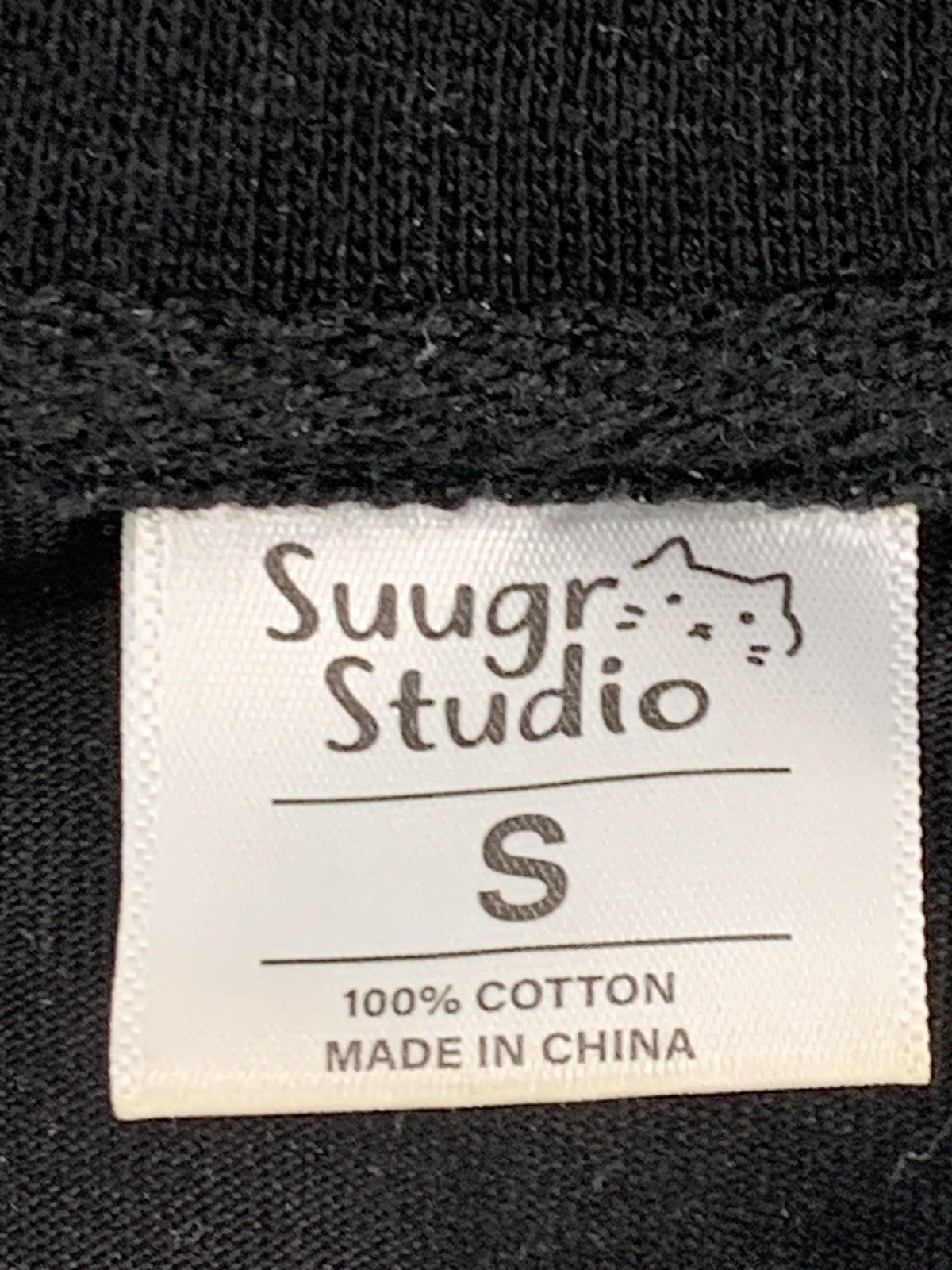 Suugr Studio Shirt Mens Small Black Anime Girl Ghost Halloween Graphic Tee Top