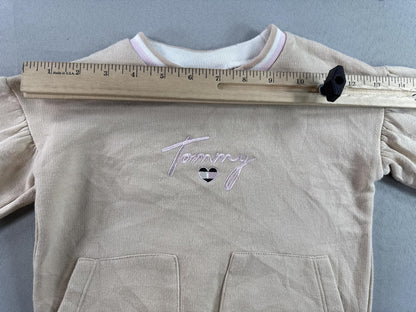 Tommy Hilfiger Heart Graphic Sweatshirt 2T Khaki Cotton Crewneck Long Sleeve Men