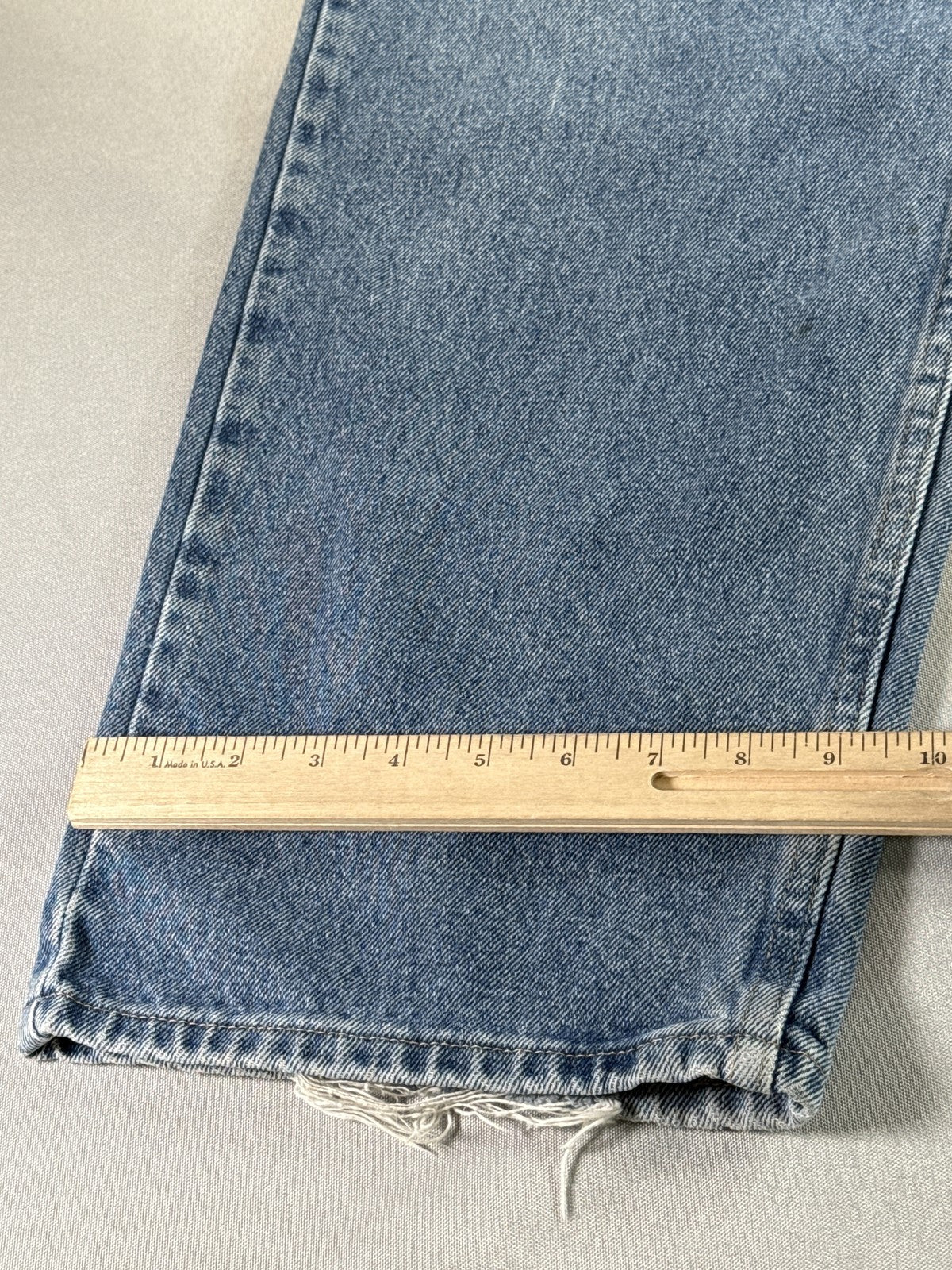 Wrangler Straight Leg Jeans 46 X 30 46x30 Blue 100% Cotton Relaxed Fit Vintage