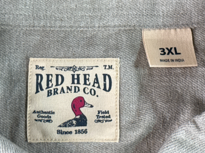 RedHead Brand Co Mens 3XL Oatmeal Button Up Shirt Long Sleeve Flannel Chamois