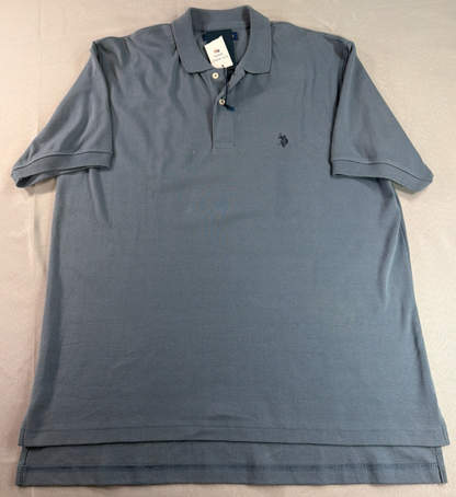 US Polo Assn Polo Shirt Mens XL Blue Gray Cotton Classic Logo Casual Preppy