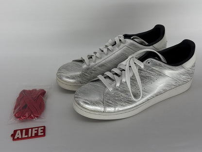 ALIFE Sneakers Womens 12 Silver Metallic Graphic Design Korea Leather