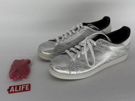 ALIFE Sneakers Womens 12 Silver Metallic Graphic Design Korea Leather