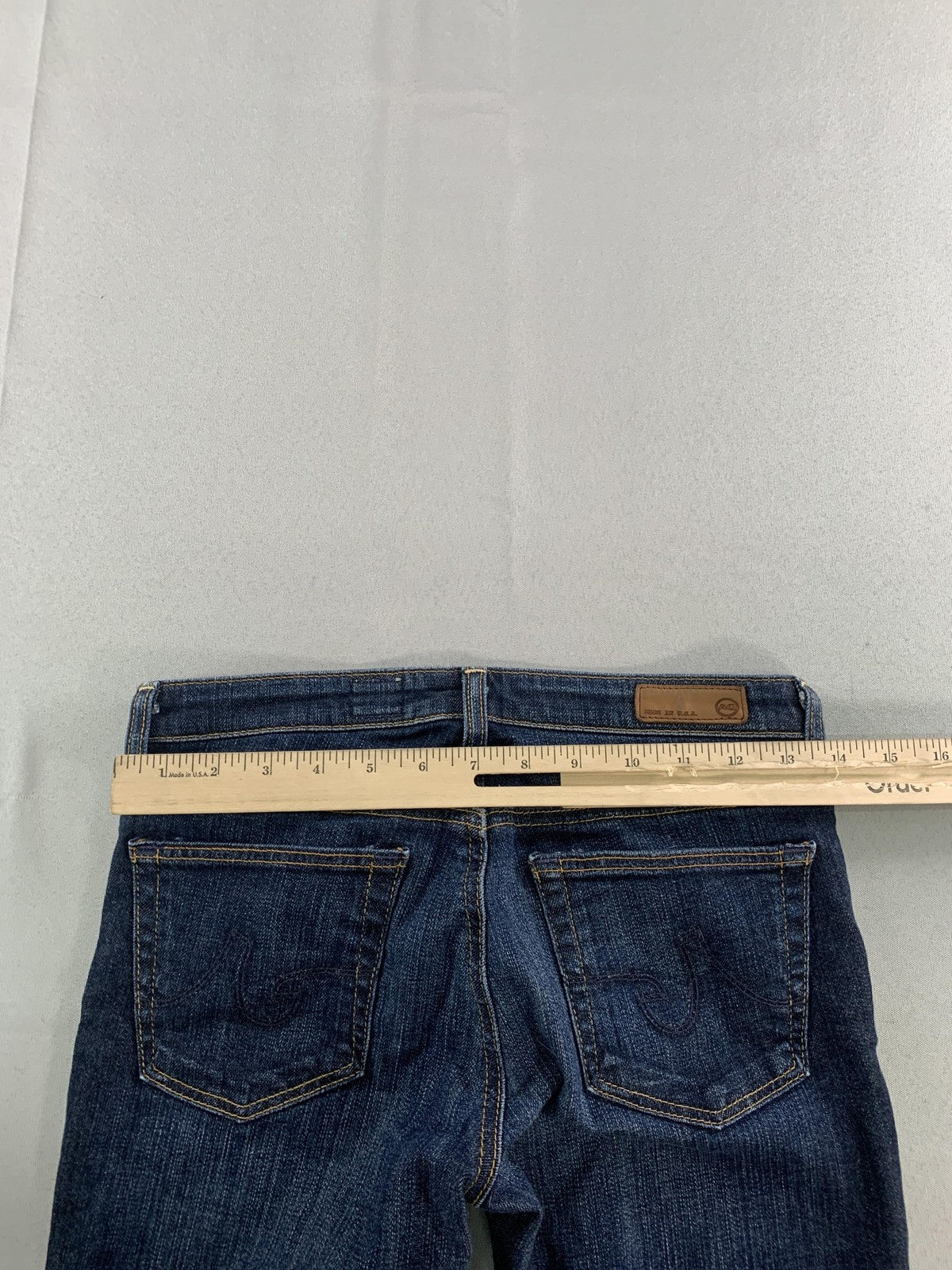 AG Adriano Goldschmied Stevie Slim Straight Jeans Womens 26R Blue Denim USA on