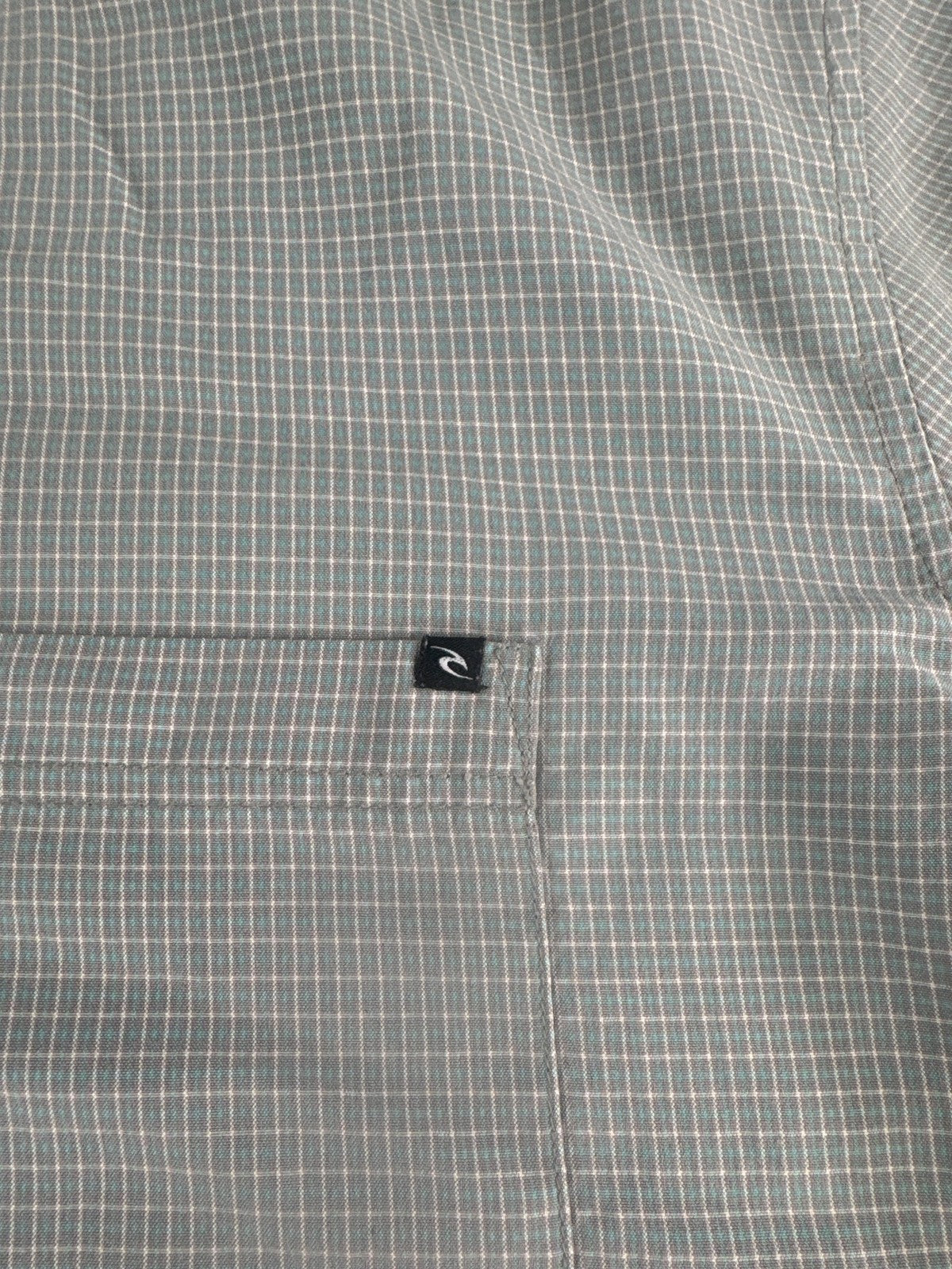 Rip Curl Shirt Mens Large Gray Short Sleeve Button Up Classic Fit Surf Casual