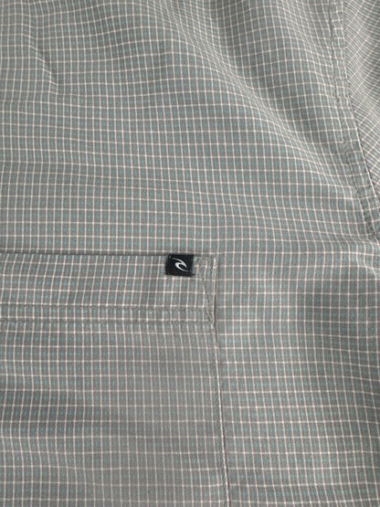 Rip Curl Shirt Mens Large Gray Short Sleeve Button Up Classic Fit Surf Casual