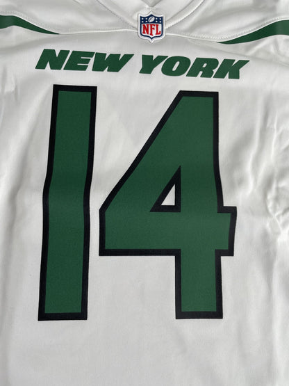 New York Jets Jersey Womens Large White Green NFL Football Shirt Darnold Nike