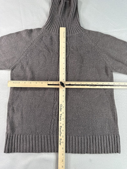 SAG HARBOR H03154 Cable Knit Turtleneck Sweater Unisex Medium Gray Relaxed Fit