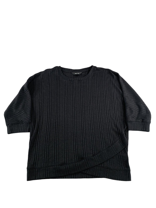 Simply Vera Vera Wang Sweater Womens Small Black Ribbed Knit Pullover Top Layer