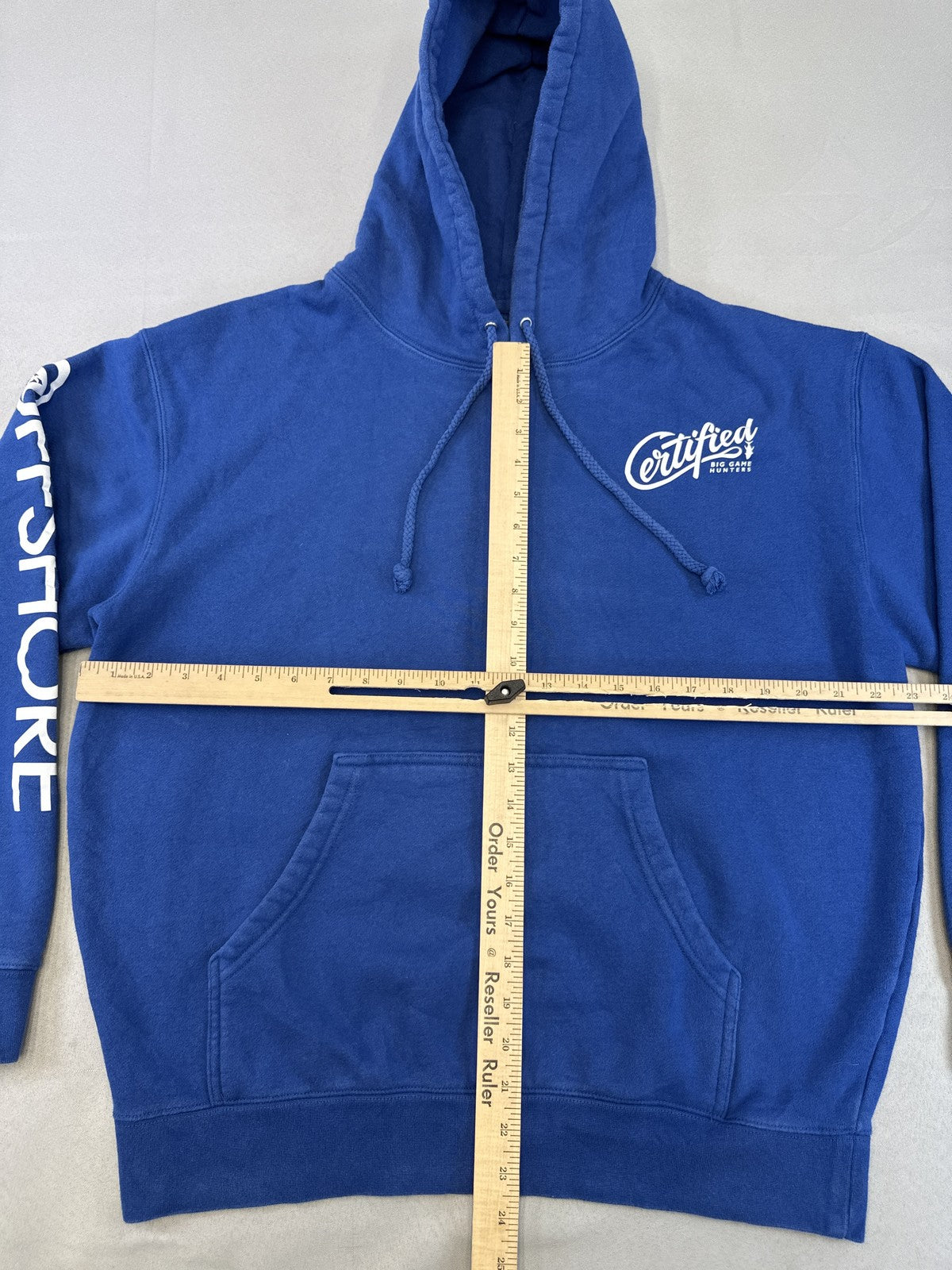 AHCOR OFFSHORE Certified Streetwear Hoodie L Blue Pullover Graphic Hooded Long