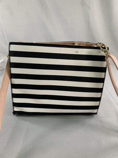 Christian Siriano for Payless Crossbody Bag Womens Black White Stripe Bow Purse
