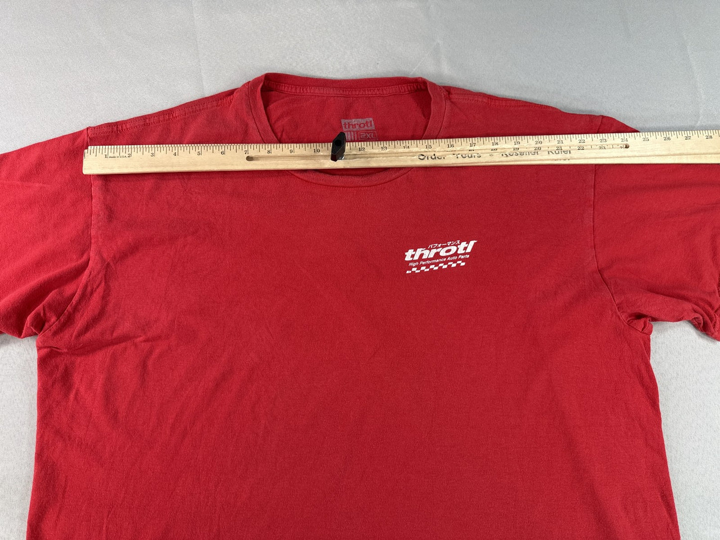 Throtl High Performance Throttle Auto Parts Graphic Tee 2XL Red Cotton Crewneck